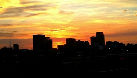 Sunset over downtown Birmingham