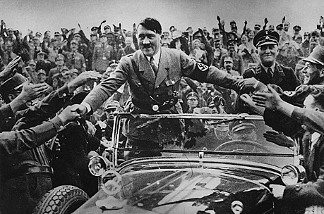 Hitler with adoring people
